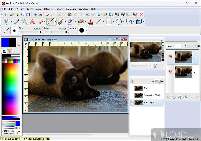 Powerful 32-bit Windows image editor - Screenshot of NeoPaint