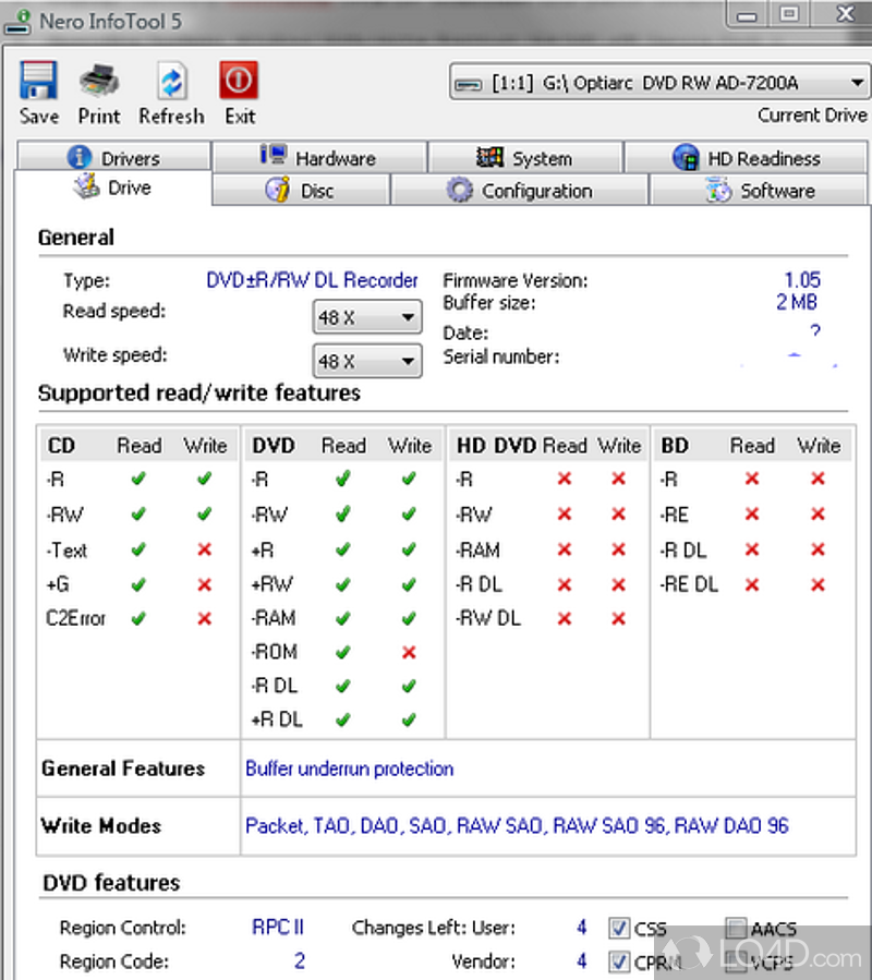 Smart and app that performs a quick scan of computer configuration in order to deliver an extensive report about its hardware - Screenshot of Nero Infotool