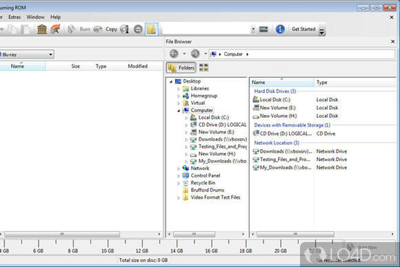 Create DVD or CD with data - Screenshot of Nero