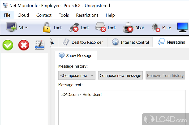 Net Monitor for Employees Professional: User interface - Screenshot of Net Monitor for Employees Professional