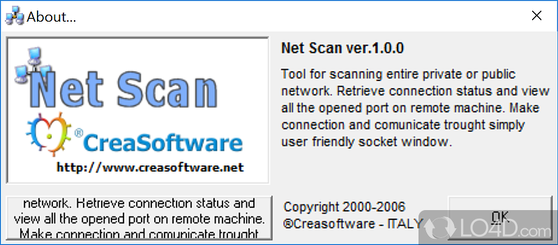 Net Scan: User interface - Screenshot of Net Scan