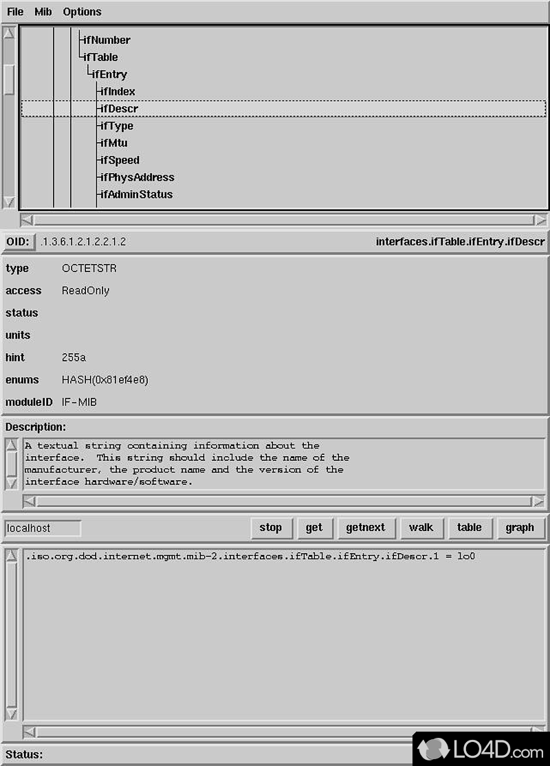 Suite of apps that can be used to implement SNMP v1, SNMP v2c - Screenshot of Net-SNMP