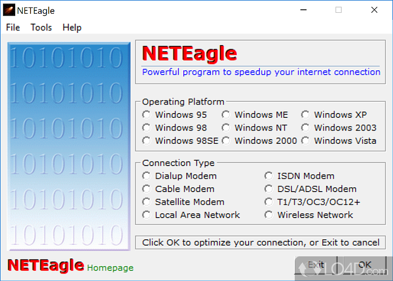 Compact piece of software designed specifically for helping you optimize network connections - Screenshot of NetEagle