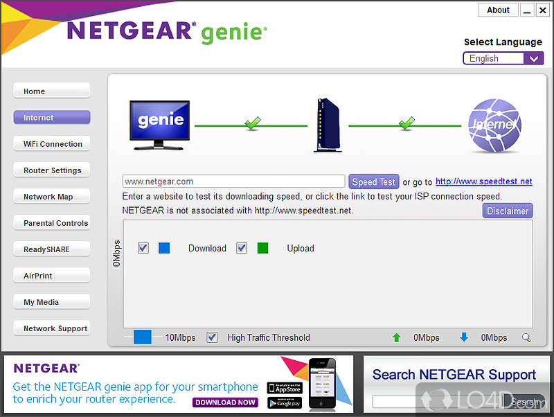 Manage netwoek conenctions - Screenshot of NETGEAR Genie