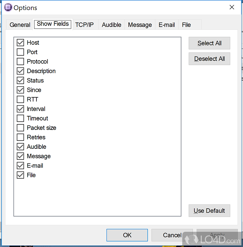 Monitor connectivity and device availability - Screenshot of NetGong