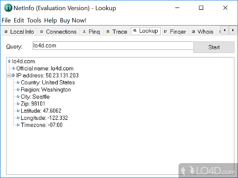 Full-featured network toolkit - Screenshot of NetInfo