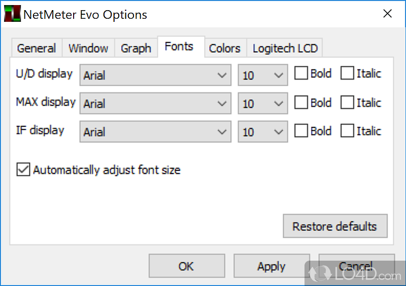 Simplistic approach - Screenshot of NetMeter EVO