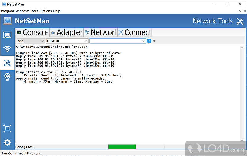 Make different network profiles and switch between them - Screenshot of NetSetMan
