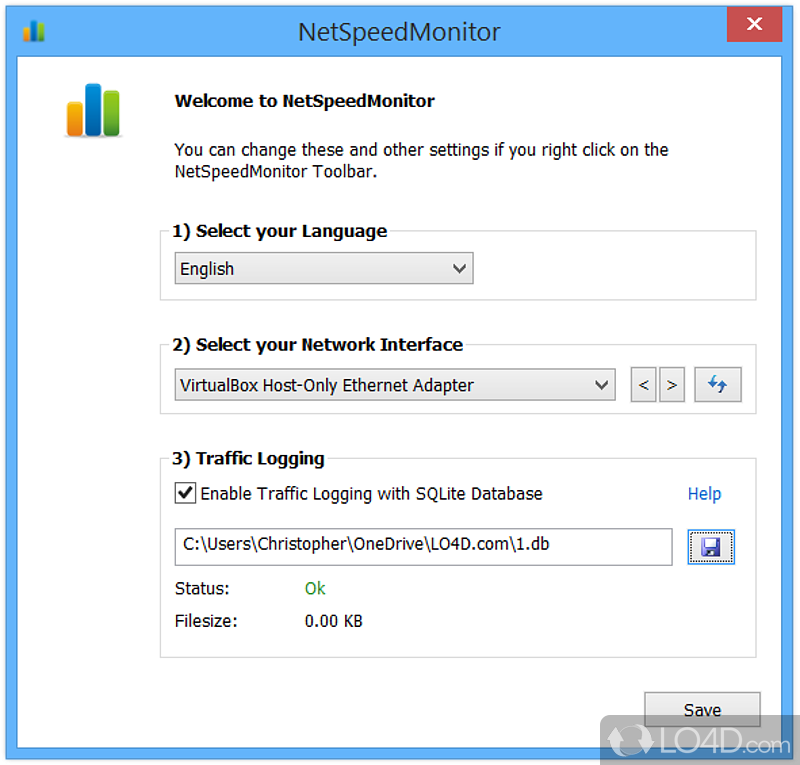 Network Monitoring Toolbar for Windows Taskbar - Screenshot of NetSpeedMonitor