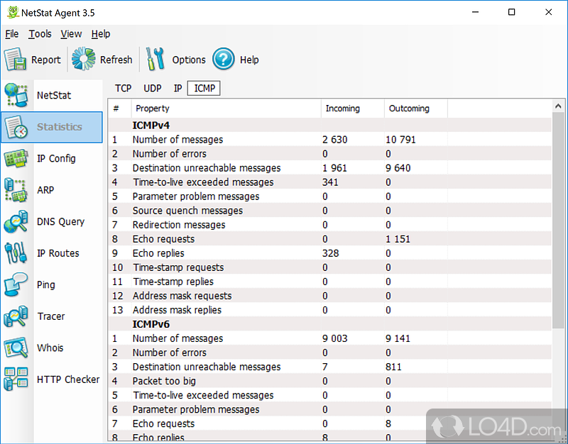 Straight-forward and practical appearance - Screenshot of NetStat Agent
