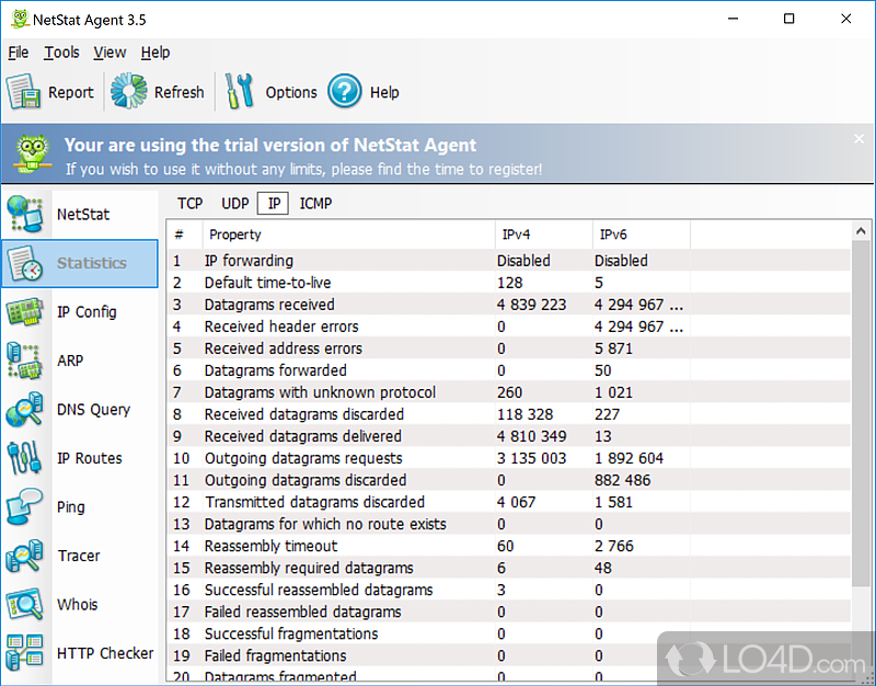 A useful network management instrument - Screenshot of NetStat Agent