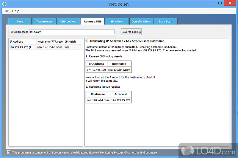 An all-in-one domain and IP scanner - Screenshot of NetToolset