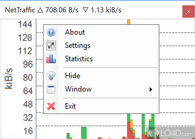 Network and Internet traffic monitoring tool - Screenshot of NetTraffic