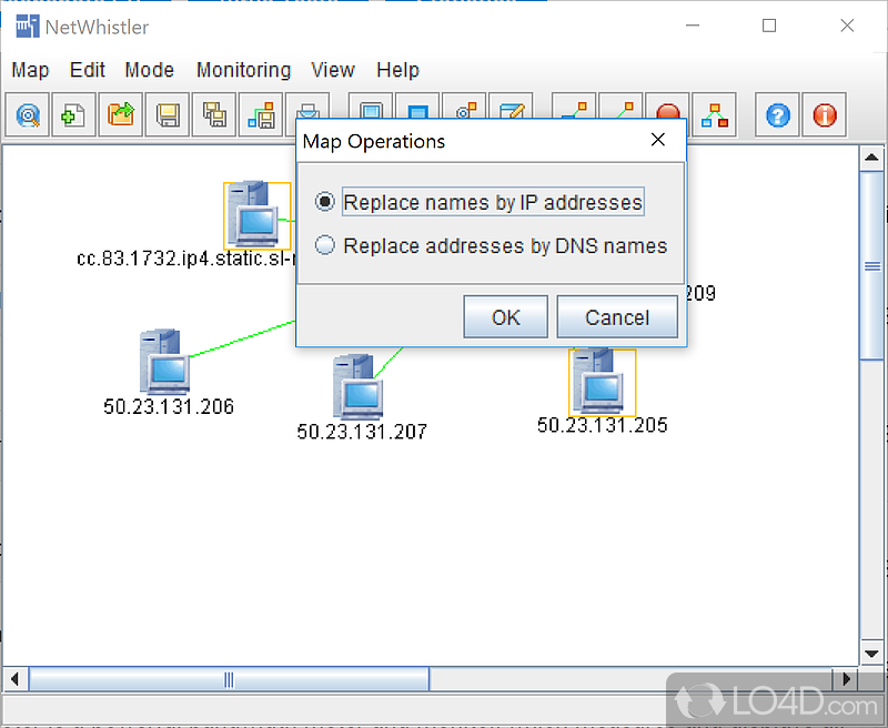 Network mapping and SNMP monitoring software - Screenshot of NetWhistler