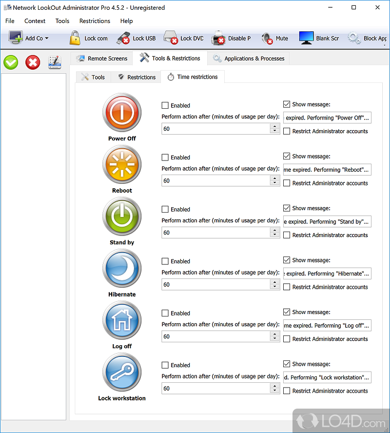 Lets you access remote systems naturally - Screenshot of Network LookOut Administrator Pro