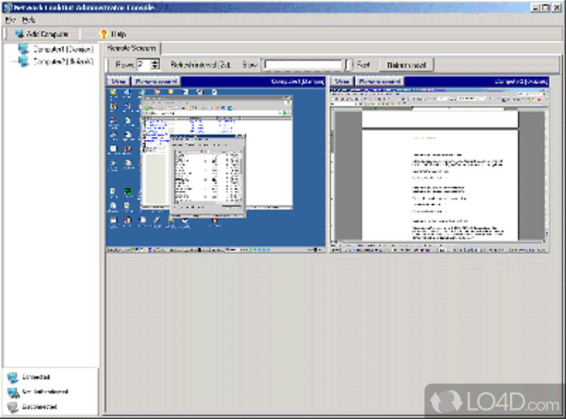 Password-protected tool which lets you gain access to another PC through a VPN, network - Screenshot of Network LookOut Administrator