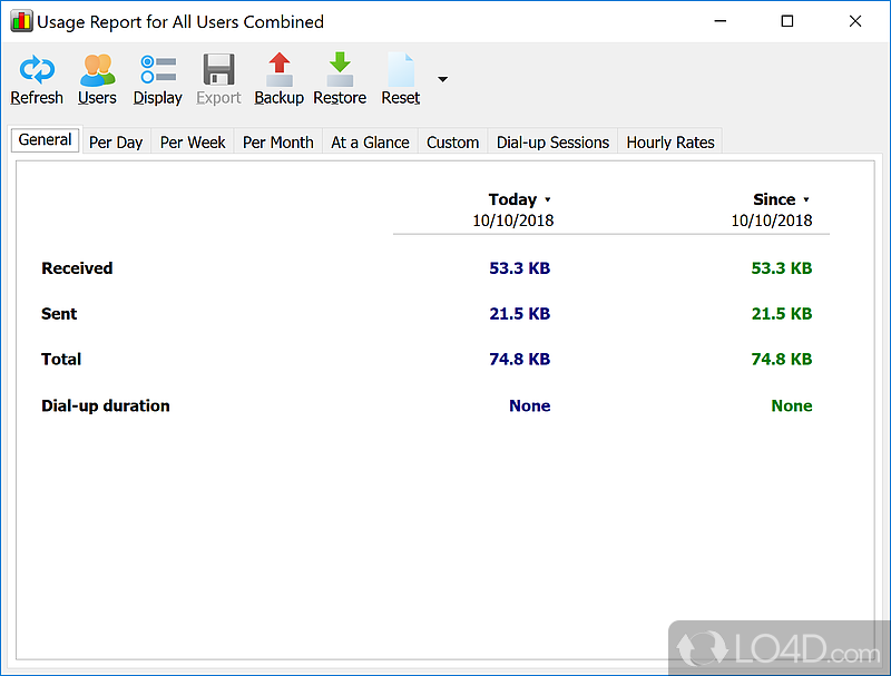 Free Bandwidth & Traffic Monitoring Tool for Windows - Screenshot of NetWorx