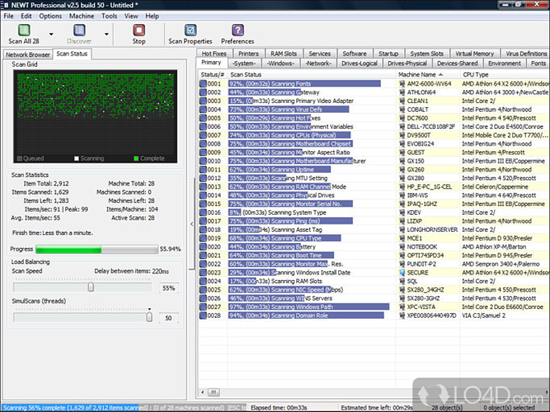 Network inventory scanner specially designed for users who want to browse the network - Screenshot of NEWT Professional