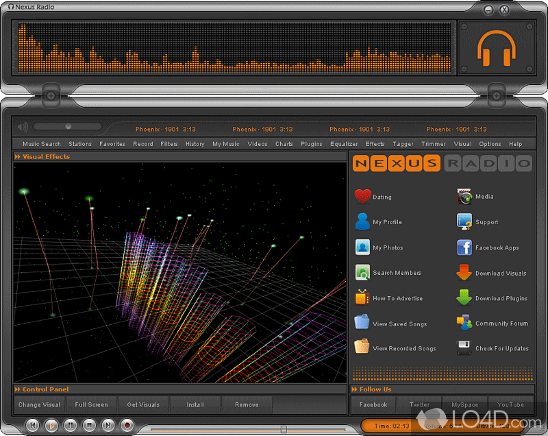 Nexus Radio: User interface - Screenshot of Nexus Radio