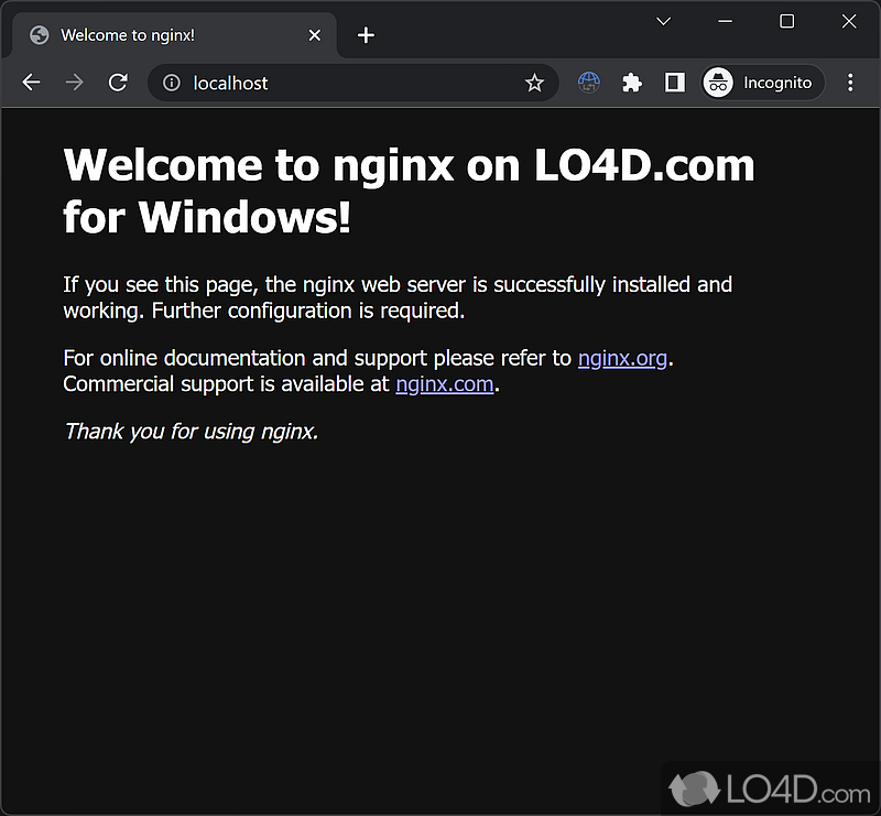 Provides you with a set of advanced and HTTP and reverse proxy server features - Screenshot of Nginx for Windows