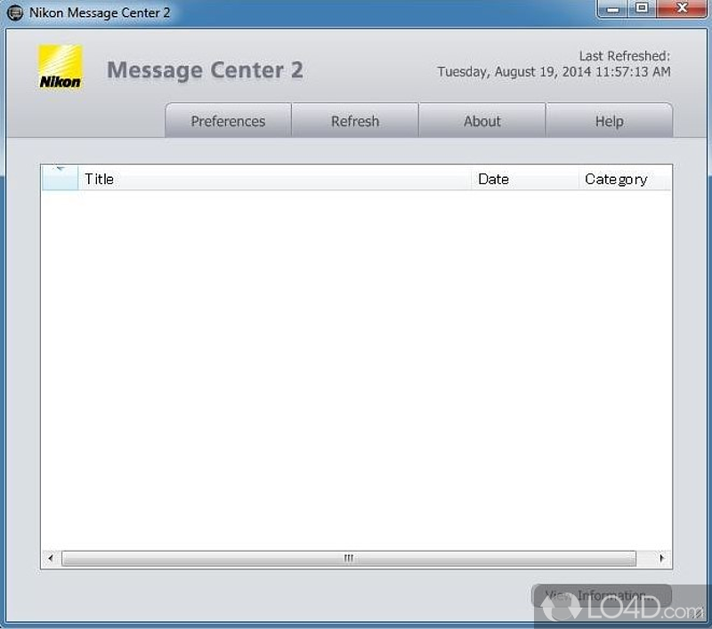 Essential software for owners of Nikon cameras - Screenshot of Nikon Message Center
