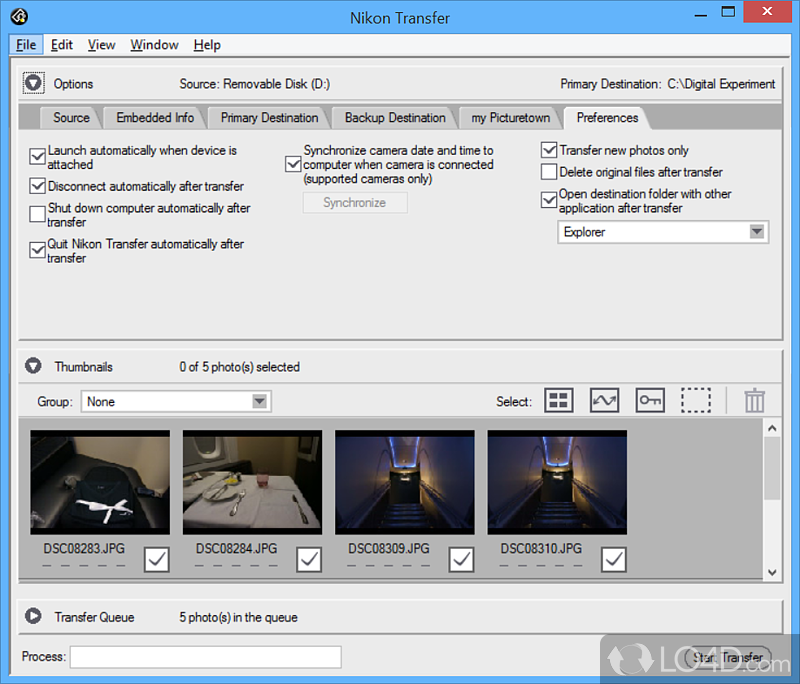 Nikon Transfer screenshot