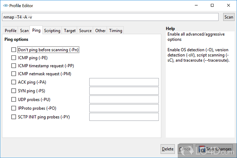 Nmap for Windows screenshot