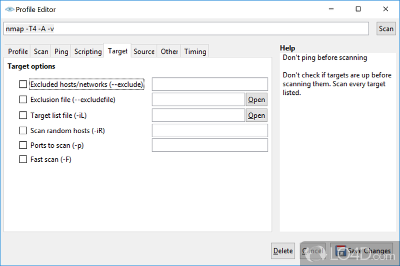 Nmap for Windows screenshot