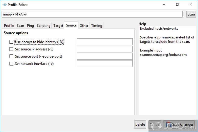 Nmap for Windows screenshot