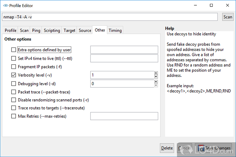 Nmap for Windows screenshot