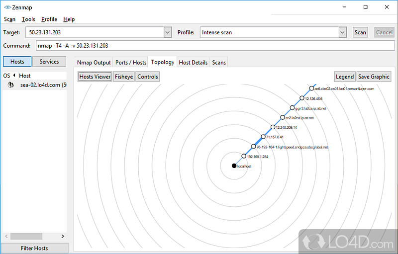 Free network mapping software - Screenshot of Nmap for Windows