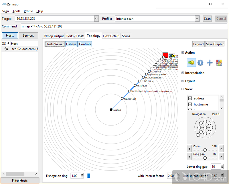 Nmap for Windows: Range of features - Screenshot of Nmap for Windows