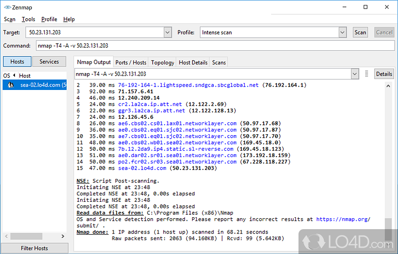 CLI-based utility that makes uses of raw IP packets in novel ways to determine what hosts are available on the network - Screenshot of Nmap for Windows