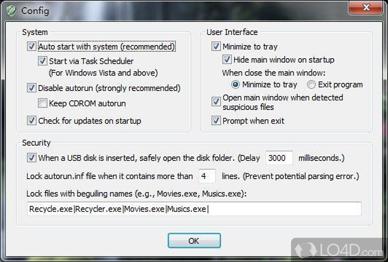 Blocks viruses from USB disks, CDs and other removable media - Screenshot of No Autorun