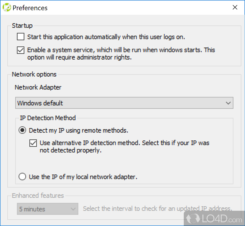 Keep your current IP address in sync with your No-IP host or domain - Screenshot of No IP DUC