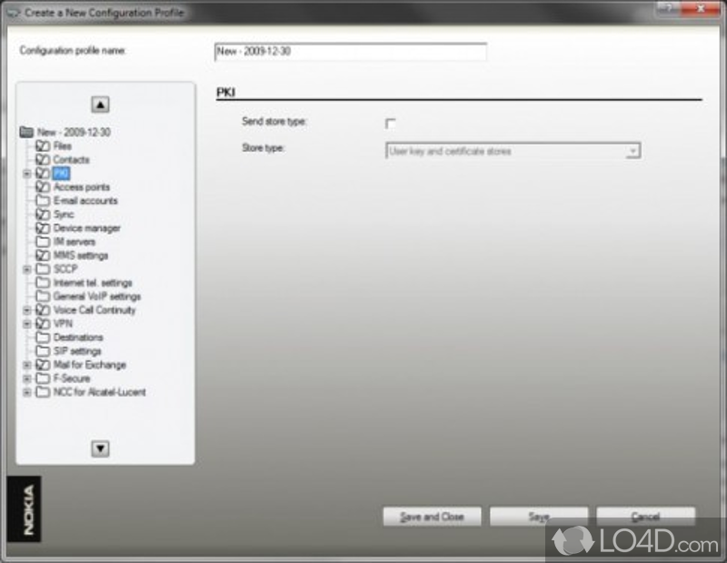 Developed specifically for Nokia S60, Symbian Anna - Screenshot of Nokia Configuration Tool