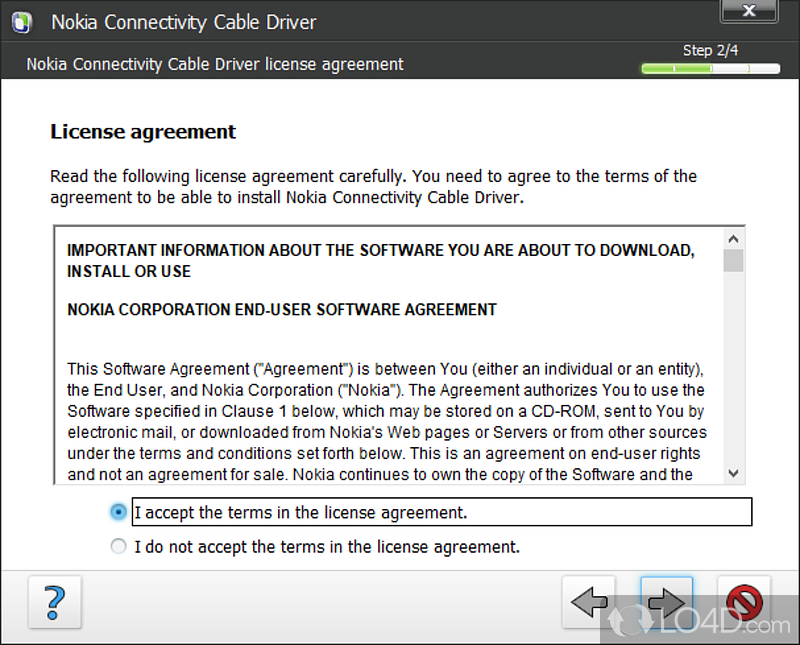 Nokia Connectivity USB Driver: User interface - Screenshot of Nokia Connectivity USB Driver
