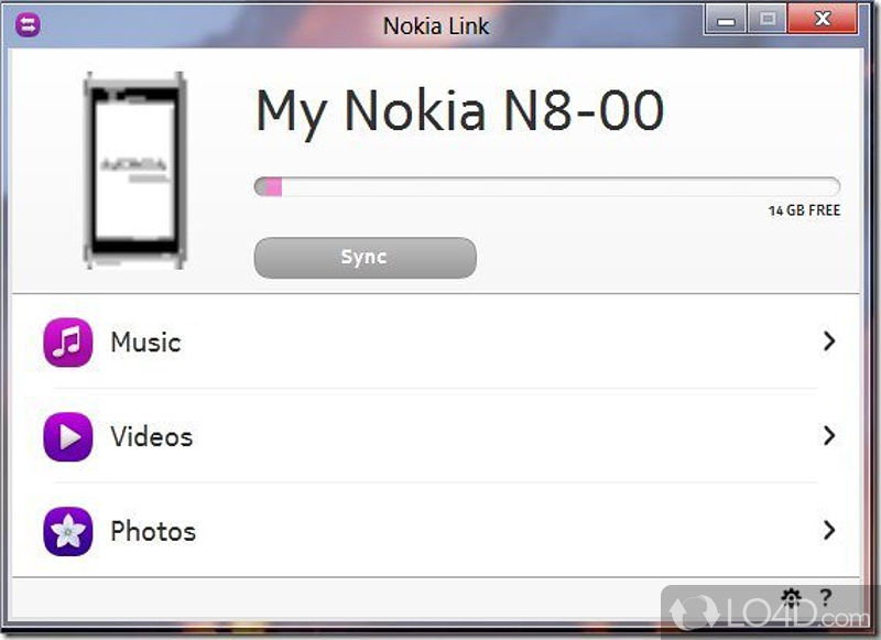 To connect computer and Nokia phone in order to transfer and manage multimedia files with minimum effort - Screenshot of Nokia Link