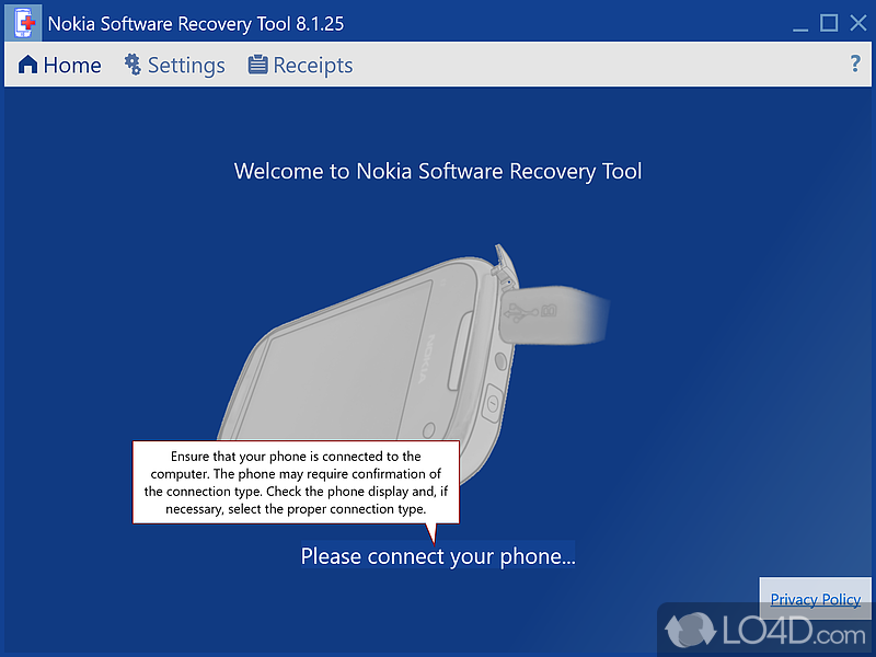 Reinstall the software and update Nokia phone - Screenshot of Nokia Software Recovery Tool