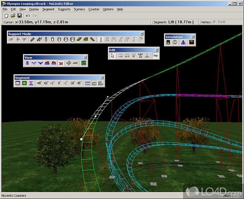 Indy rollercoaster simulation and building game - Screenshot of NoLimits Rollercoaster Simulator