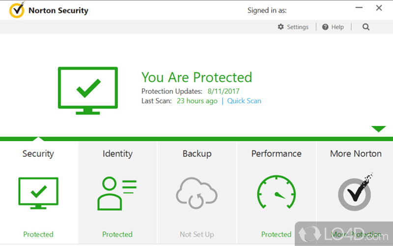 Actively protects you from viruses, spam, identity theft - Screenshot of Norton Security Premium