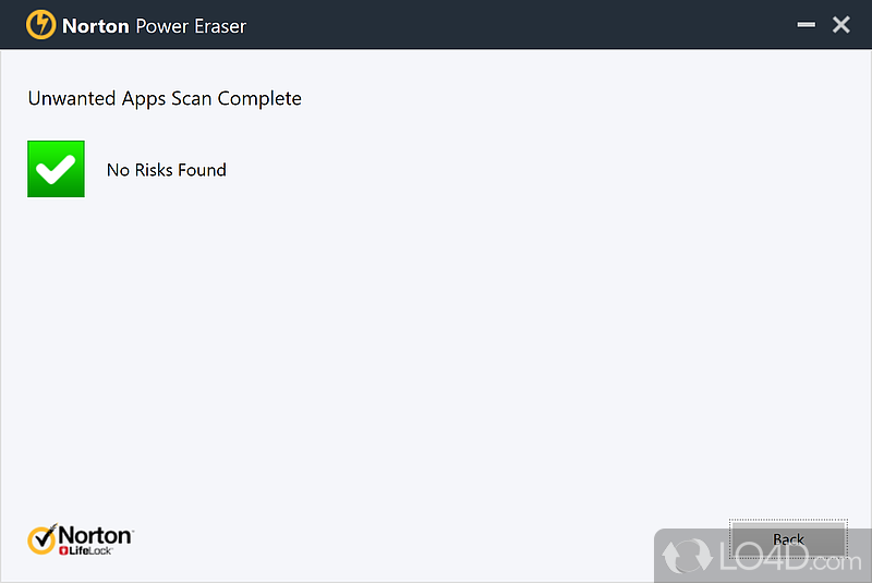 Configure program settings - Screenshot of Norton Power Eraser