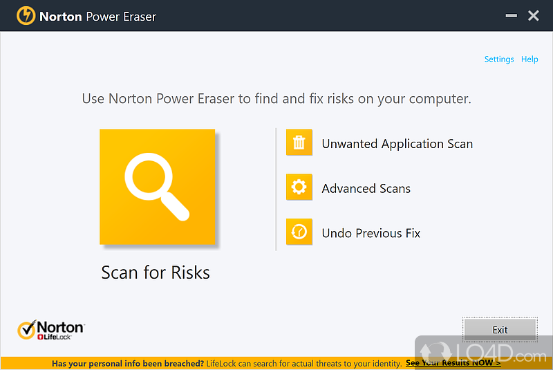 Clean and straightforward UI - Screenshot of Norton Power Eraser
