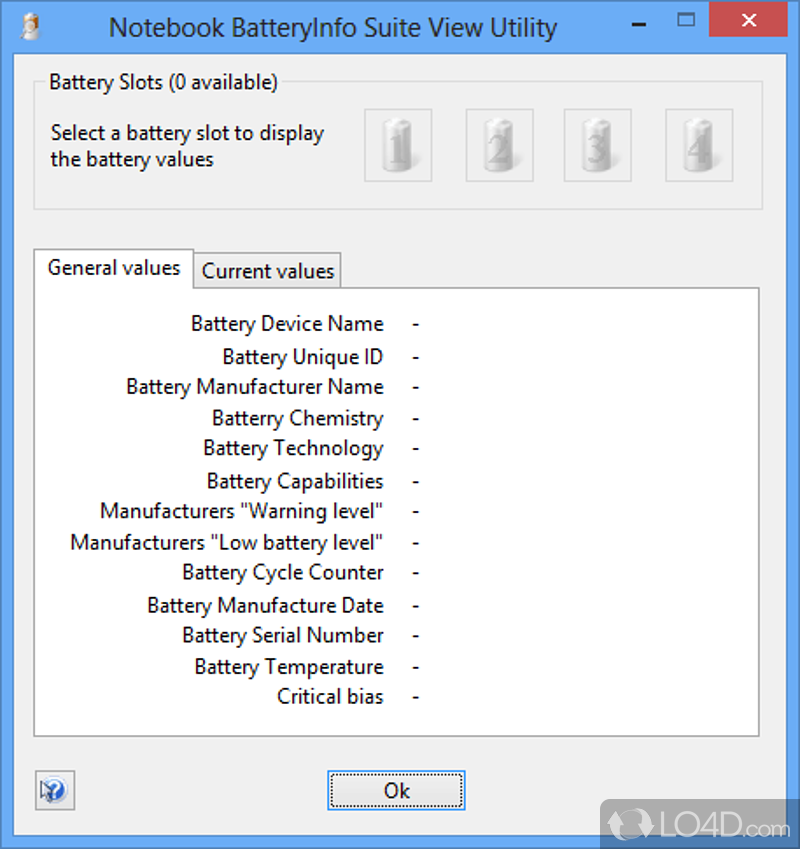 Check the status of battery - Screenshot of Notebook BatteryInfo