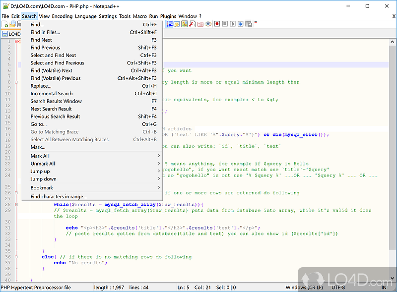 Free, open-source text and source code editor - Screenshot of Notepad++