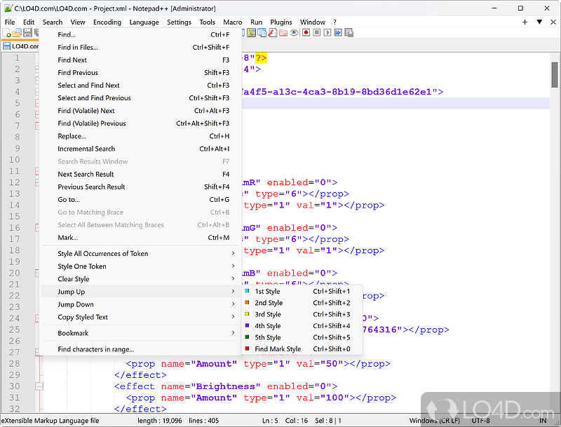 Notepad++ Portable: User interface - Screenshot of Notepad++ Portable