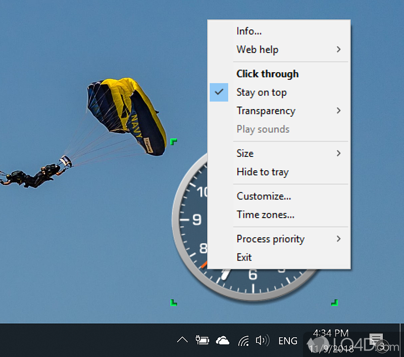 Desktop clock widget with analog and digital styles - Screenshot of NovaClock