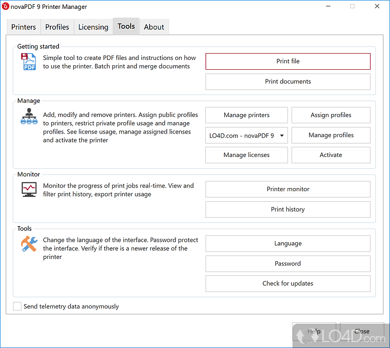 NovaPDF Std allows you to easily create PDF files from any printable document - Screenshot of novaPDF Standard