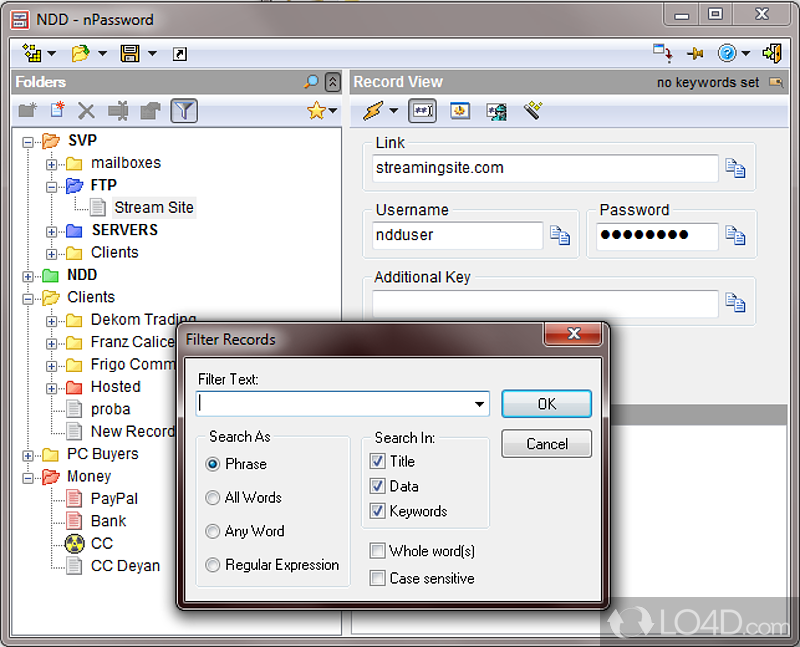 Keep passwords in a secured environment, create - Screenshot of nPassword