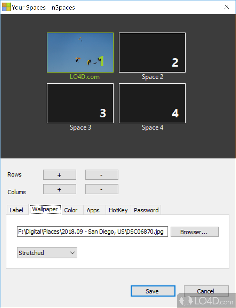 nSpaces: User interface - Screenshot of nSpaces